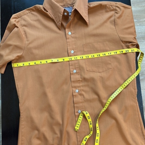 Vintage wide lapel short sleeve button up shirt SZ M - Picture 3 of 5